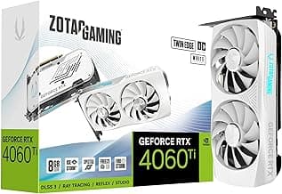 Gaming GeForce RTX 4060 Ti 8GB Twin Edge OC White Edition DLSS 3 8GB GDDR6 128-bit 18 Gbps PCIE 4.0 Compact Graphics Card, IceStorm 2.0 Advanced Cooling, Spectra RGB Lighting, ZT-D40610Q-10M