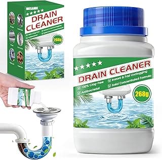 Drain Clog Remover, 268g Solid Pipe Cleaner Particle, Fast Acting Drain Cleaner for Kitchen Sinks, Bathtubs & Showers