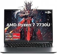 2026 New Light Gaming Laptop, 15.6inch Laptop Computer with AMD Ryzen 7 7730U(8C/16T, Up to 4.5GHz), 16GB RAM 512GB NVMe SSD Windows 11 Laptop, Radeon RX Vega 8 Graphics,WiFi 6