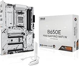 ASUS B650E MAX Gaming WiFi W – AMD B650 AM5 ATX Motherboard, White PCB, DDR5, PCIe 5.0, 3X M.2, Wi-Fi 6E, 2.5Gb LAN, USB 10Gbps Type-C, DisplayPort, HDMI™, BIOS Flashback™, Aura Sync, Advanced AI PC