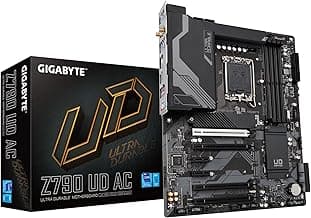GIGABYTE Z790 UD AC LGA 1700 ATX Motherboard, Support Intel Core 14th/13th/12th Gen, DDR5, 16+1+1 Power Phase, 3X M.2, PCIe 5.0, USB-C 3.2, Dual Band WiFi, 2.5GbE, EZ-Latch, Q-Flash, RGB Fusion