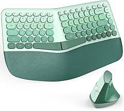MOFII Wireless Ergonomic Keyboard & Mouse Combo – Split Curved Keyboard with Wrist Rest (All-Day Comfort) + Wireless Vertical Ergonomic Optical Mouse, Compatible with PC/Laptop/Desktop