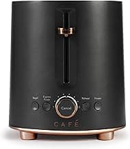 Café Express Finish 2-Slice Toaster | Extra-Wide Slots, Extra Lift for Waffles, Pastries, Texas Toast & More | 4 Pre-Set Functions, 8 Shade Options | Countertop Kitchen Essentials | Matte Black