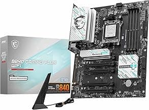 MSI B840 Gaming Plus WiFi Motherboard, ATX - Supports AMD Ryzen 9000/8000 / 7000 Processors, AM5 - DDR5 Memory Boost 8000+ MT/s (OC), PCIe 4.0 x16, M.2 Gen4, Wi-Fi 7, 2.5G LAN
