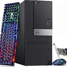 Dell Gaming Tower Desktop PC – Intel Core i5-7500 7th Gen 3.4GHz – 16GB DDR4 RAM – 256GB SSD – GeForce GT 1030 – RGB Keyboard & Mouse – WiFi – Windows 11 Pro – Gaming Computer (Renewed)