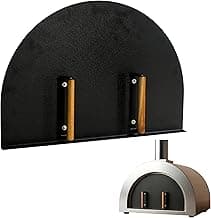 SIMOND STORE Stainless Steel Pizza Oven Door, 27"L x 19.25"H, Wooden Handles, Heat Retention, Rodent Prevention, Ideal for Outdoor & Commercial Ovens