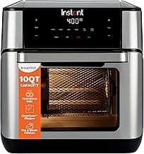 Instant Pot 10QT Air Fryer, 7-in-1 Functions with EvenCrisp Technology that Crisps, Broils, Bakes, Roasts, Dehydrates, Reheats & Rotisseries, Includes over 100 In-App Recipes, Stainless Steel