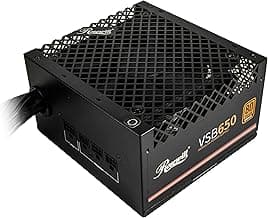 Rosewill VSB 650W 80+ Bronze, ATX 3.0 & 3.1 Compatible, Semi-Modular Power Supply, PCIe 5.1 12V-2x6 Connector, 105°C/221°F Japanese Capacitor, 120mm ICB Silent Fan - 5 Year Warranty