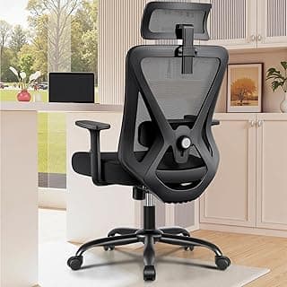 FelixKing Office Chair, Comfortable Mesh Home Office Desk Chairs with Adjustable Headrest & Lumbar Support, 330 LBS Capacity High Back Swivel Ergonomic Computer Chair for Home Work,Black