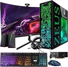 TechMagnet Gaming Desktop PC, Intel i5 4th Gen, Zeus Pro 4, GT 1030 2GB DDR5, 8GB RAM ARGB, 1TB SSD + 4TB HDD, MTG 24 Inch Curved Gaming Monitor, RGB Kit, Windows 11 (Renewed)