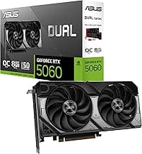 ASUS Dual GeForce RTX™ 5060 8GB GDDR7 OC Edition (PCIe 5.0, 8GB GDDR7, DLSS 4, HDMI 2.1b, DisplayPort 2.1b, 2.5-Slot Design, Axial-tech Fan Design, 0dB Technology, and More)