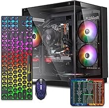 Prebuilt Gaming PC Desktop Computer,Intel Core i7 Desktop,Operating at A Frequency of 3.4-3.9 GHz,RX590 Graphics Card with 8GB GDDR5 Video Memory,16GB RAM, 512G SSD,WiFi 5.0,RGB Fan x5