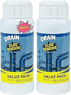 Powerful Fast-Acting Drain Cleaner Powder – Sink and Drain Clog Remover for Kitchen & Toilet Pipes – Deep Cleaning Formula, Fast Foaming, Heavy-Duty Clog Remover