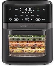 Chefman Air Fryer 6-in-1, XL 14-Quart Multifunctional Airfryer with Touchscreen Controls, Rotisserie, Food Dehydrator, Convection Oven, Bake, Broil, and Reheat Functions, Windowed Door – Black