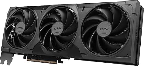 msi Gaming RTX 5070 Ti 16G Ventus 3X OC Black Graphics Card (16GB GDDR7, 256-bit, Extreme Performance: 2482 MHz, DisplayPort x 3 2.1a, HDMI 2.1b, NVIDIA Blackwell Architecture)
