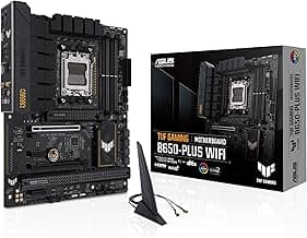 ASUS TUF Gaming B650-PLUS WiFi AMD B650 AM5 Ryzen™ Desktop 9000 8000 and 7000 ATX Motherboard, 14 Power Stages, PCIe® 5.0 M.2, DDR5 Memory, WiFi 6 and 2.5 Gb Ethernet, USB4® Support Aura Sync