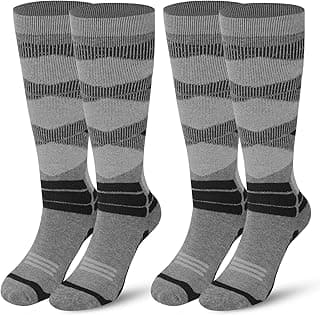 2 Pairs Merino Wool Warm Ski Socks, Winter Thickening Thermal Socks for men and women