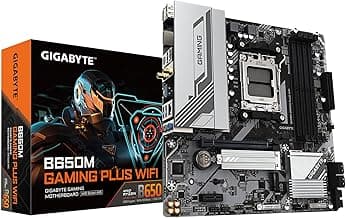 GIGABYTE B650M Gaming Plus WiFi AM5 LGA 1718 AMD B650 M-ATX, DDR5, PCIe 4.0 M.2, PCIe 4.0, USB 3.2 Gen 1 Type-C, Wi-Fi 6E, 2.5GbE LAN (Renewed)