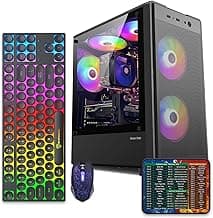 Prebuilt Gaming PC Desktop Computer,Intel Core i7 Desktop,Operating at A Frequency of 3.4-3.9 GHz,RX590 Graphics Card with 8GB GDDR5 Video Memory,16GB RAM, 512GB SSD,WiFi 5.0,RGB Fan x5