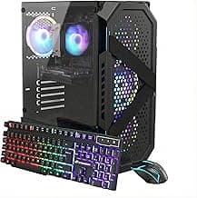 STGAubron Gaming PC Desktop Computer, AMD Ryzen 5 5500 up to 4.2G, Radeon RX 6500 4G, 16GB DDR4, 512GB SSD, WiFi 6, BT 5.2, RGB Fan x4, Windows 11 Home