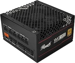 Rosewill VMG 1000W 80+ Gold, ATX 3.0 & 3.1 Compatible, Full Modular Low-Noise Power Supply, PCIe 5.1 12V-2x6 Connector, 100% Japanese Electrolytic Capacitor, 120mm FDB Silent Fan - 5 Year Warranty