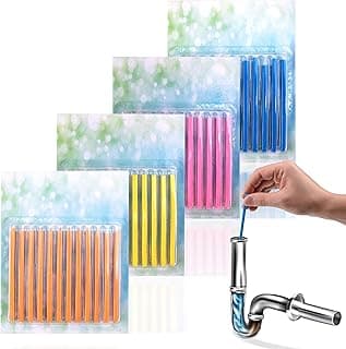 JAWA Abflussreiniger Sticks - 48 Abfluss Sticks um Verstopfungen vorzubeugen - Kraftvolle Abfluss Geruchskiller - Erfrischende Abflusssticks - Drainsticks für die Rohrreinigung