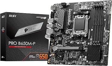PRO B650M-P V1 Motherboard, Micro-ATX - Supports AMD Ryzen 9000/8000 / 7000 Series Processors, AM5 - DDR5 Memory Boost 6000+MHz/OC, 1 x PCIe 4.0 x16, 2 x M.2 Gen4, 2.5G LAN