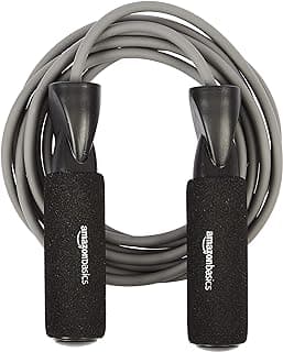 Amazon Basics Jump Rope for Exercise, Cardio and Home Workout, Length Adjustable, 118 Inches
