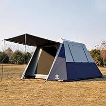 EVER ADVANCED Blackout Design 6 Person Camping Tent, Instant Cabin Tent for Family with Vestibule and Large Mesh Windows, 60s Easy Setup, Double Layer, Water-Resistant