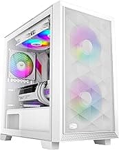 PCCOOLER CPS C3D310 Airflow M-ATX PC Case Mid Tower Desktop Computer Gaming Superior Case for ITX/E-ATX with 2 ARGB Case Fans,165mm Air Cooler & 280mm 240mm Radiator & 350MM GPU & 200mm PSU Support WH