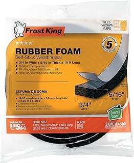 Frost King R534H Sponge Rubber Foam Tape 5/16-Inch, Black