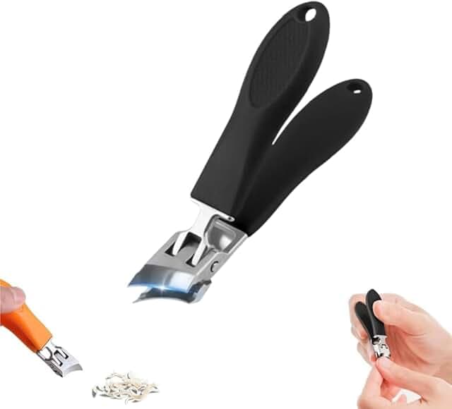 Wide Jaw Opening Anti-Splash Slanted Nail Clipper,2026 New Fingernail and Toenail Clippers Clippers for Ingrown Nails,Clippers for Thick Nails, Household Slanted Nail Clippers (Black)