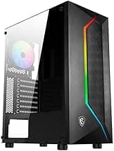 MSI Mid-Tower PC Gaming Case – Tempered Glass Side Panel – 1 x 120mm aRGB Fan –1 x 120mm Fan – Liquid Cooling Support up to 240mm Radiator x 1 – MAG Vampiric 100R