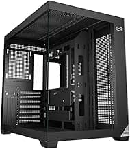 PCCOOLER PC Case ATX Mid Tower, Tempered Glass & Mesh Front, High Airflow, E-ATX/ATX/Micro-ATX/ITX Support, 360mm Radiator Support, Tool-Free Design – Black (C3T700 No Fans Included)
