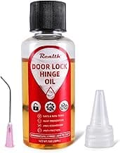 Realth Door Hinge Lubricant 1 oz, Squeaky Fix Lube for Noise Garage Door Lubricant Oil for Keyholes Hinges Locks Chains Hair Trimmers Knife Pivot Machine Tools Watch with Precision Needle Oiler