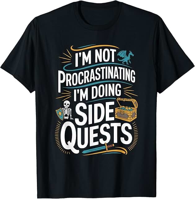 Unisex-Adult Black Modern Classic T-Shirt Small Short Sleeve Crew Neck Humorous Gaming Graphic Lightweight