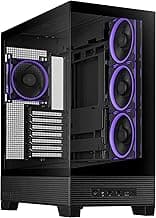 ASUS A31 Plus TG ARGB Black ATX PC Case (Pre-Installed ARGB Fans, Glass Front Panel, Compatible with Hidden Port Motherboards, 360mm Radiators, 380mm Graphics, Black)